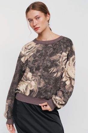Pilcro Niki Long Sleeve Bubble Sweatshirt