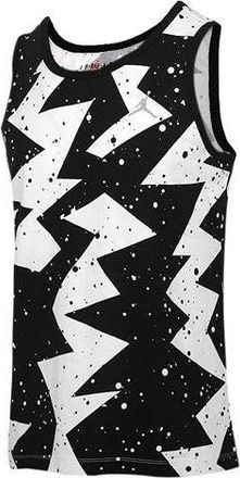 Nike Jordan Air Jordan Printed Poolside Basketball Jersey For Men Black/White CJ6231-010