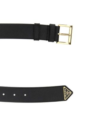 Prada Womens Black Leather Belt Nero Vitello Cinture