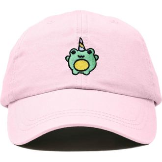 Dalix Froggy Unicorn Embroidered Cap in Washed Pink at Nordstrom
