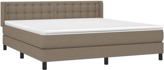 vidaXL Vidaxl - Cama Box Spring Con Colch&oacute;n Tela Gris Taupe 180x200 Cm