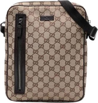 Gucci Pre-owned Cross Body Bags, female, Brown, Size: ONE SIZE Pre-owned Canvas Cross Body Bag