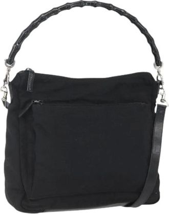 Gucci Pre-owned Shoulder Bags, female, Black, Size: ONE SIZE Pre-owned Nylon Shoulder Bag