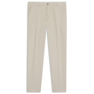 BOSS Tapered-fit trousers in stretch-cotton seersucker