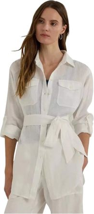 Ralph Lauren Shirts, female, White, Size: XS Linen shirt with belt