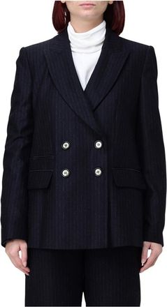Emporio Armani Blazer Cruzado de Raya Diplom&aacute;tica - Jackets - Mujer - Azul - S