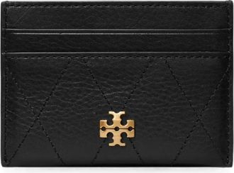 Tory Burch Charlie Quilted Card Case - Dames - Portefeuilles - Zwart - ONE Size - Accessoires