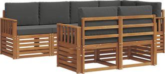 vidaXL Conjunto De Sof&aacute;s De Exterior 7 Uds. Natural Y Antracita Vidaxl