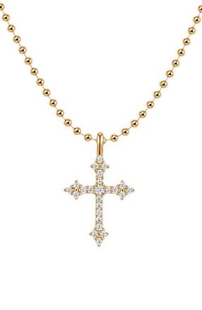Made by Mary Vintage Cross Bead Chain Necklace in Gold Vermeil at Nordstrom
