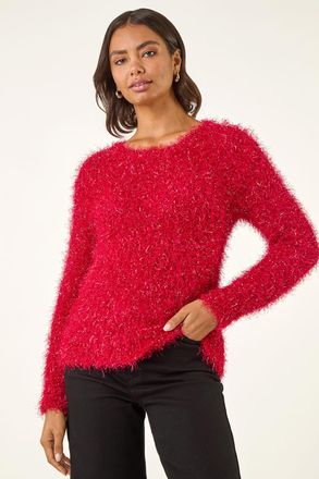 Roman Metallic Fluffy Knit Jumper