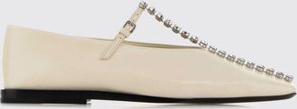 Jil Sander Ballerina in pelle con cristalli