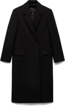 Mango Structured Longline Coat in Black at Nordstrom Rack, Size Medium