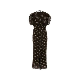 Marni Kleedjes, Dames, Zwart, M, Nylon, Ruched Midi Jurk