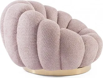 BIZZOTTO Bizzotto - Poltrona Girevole Effetto Boucl&egrave; - Rachel - Colore: Rosa