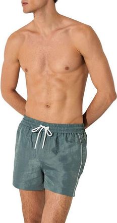 Reiss Breeze Piped Nylon Swim Trunks in Sage Green at Nordstrom, Size Xx-Large