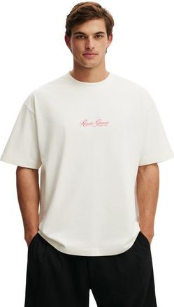 Cotton On Mens Box Fit Text T-Shirt in Vintage White Royal Grand at Nordstrom, Size Xx-Large