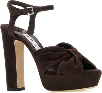 Jimmy Choo London Womens Heloise Heel Sandal Brown Suede