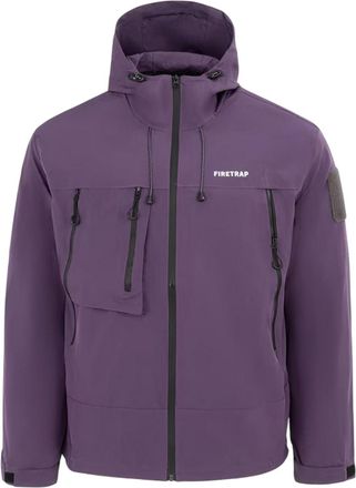 Firetrap Heren Winddichte Gewatteerde Windbreaker (Paars)