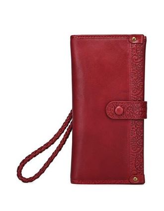 OLD TREND Iris Genuine Leather Modular RFID Wristlet Clutch in Maroon at Nordstrom