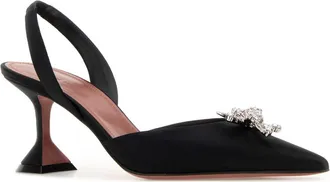 Amina Muaddi Black Scarpe Con Tacco High Heel Shoes