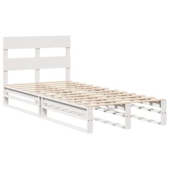 Berkfield Home Modern Bed Frame Frame White 75x190 cm Small Single Solid Wood Pine