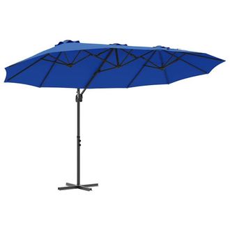 Berkfield Home Garden Cantilever Parasol Azure blue 372 x 198 x 253 cm