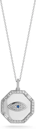 Glaze Jewelry Sterling Silver Evil Eye Octagon Necklace