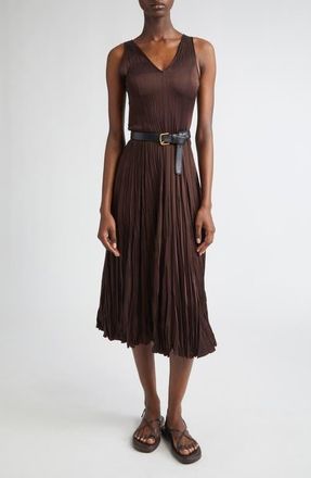 Michael Kors Crushed Charmeuse Dress in Chocolate at Nordstrom, Size 14