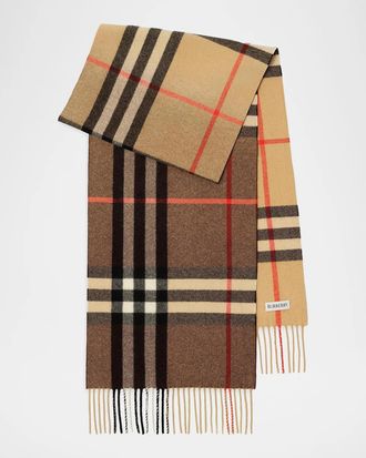 Burberry Men & apos;s Gradient Check Cashmere Scarf