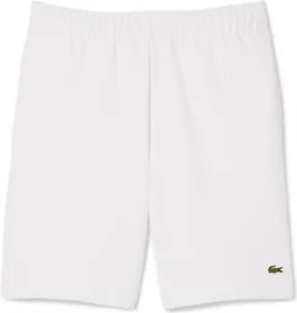 Lacoste Cotton Fleece Sweat Shorts in White at Nordstrom, Size 8