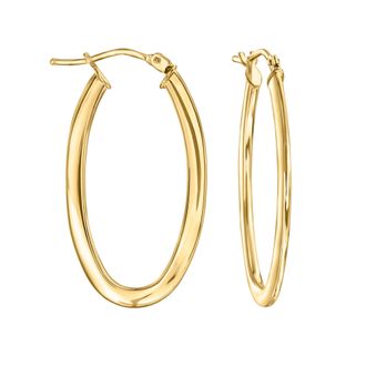 Ross-Simons Italian 14kt Yellow Gold Oval Hoop Earrings