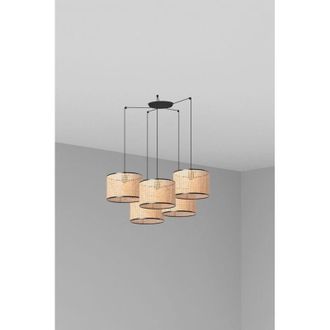Faro Barcelona Faro Mambo - Luz Colgante De Racimo Cil&iacute;ndrico Triple Negro, E27