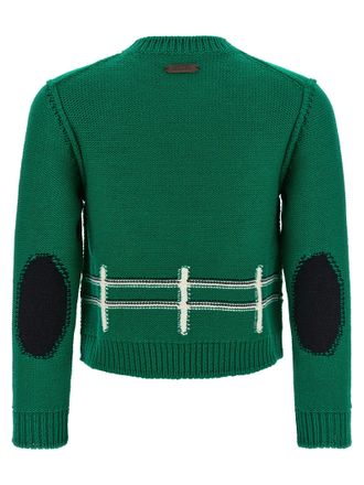 Moschino Merino Wool Sheep-Inlay Sweater - Green