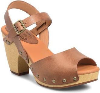 Kork-ease Gwen Ankle Strap Platform Sandal in Tan Leather at Nordstrom, Size 10