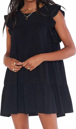 Show me your Mumu Daydream Mini Dress In Black Linen