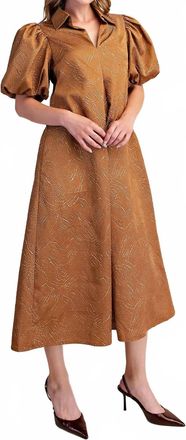 Glam Tuscan Midi Dress In Camel