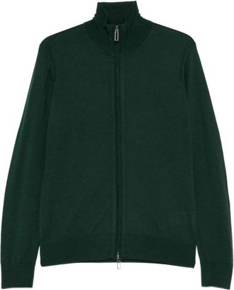 Paolo Pecora Cardigan - Heren - Vesten - Groen - L - Truien & Vesten