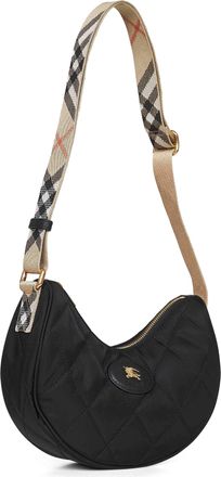Burberry Womens Crossbody Bag Horseshoe Black Polyamide Shoulder