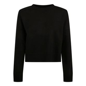 Loulou Studio Truien & Vesten, Dames, Zwart, S, Wol, Bruzzi LDS Cropped Round Sweater