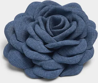 Simons Womens Monochrome flower brooch