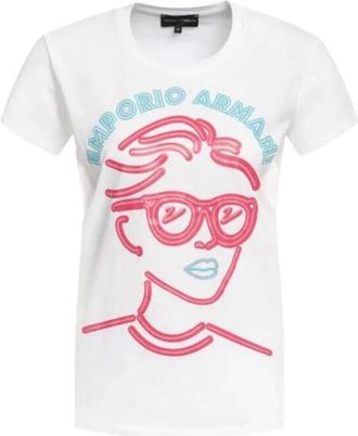 Emporio Armani Wit korte mouw T-shirt 3H2T7H2J95Z0100 - Dames - T-shirts - Wit - M - Tops