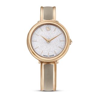 Swarovski Elegante Ros&eacute;gouden Kristallen Horloge - Dames - Accessoires - Geel - Maat: ONE Size