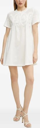 Ermanno Scervino Abito corto con ricamo - Bianco
