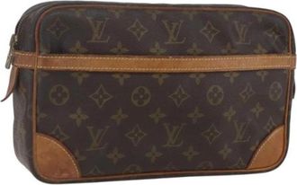 Louis Vuitton Pre-owned Vintage Canvas Clutch - Dames - Vintage Clutch - Bruin - ONE Size - Vintage