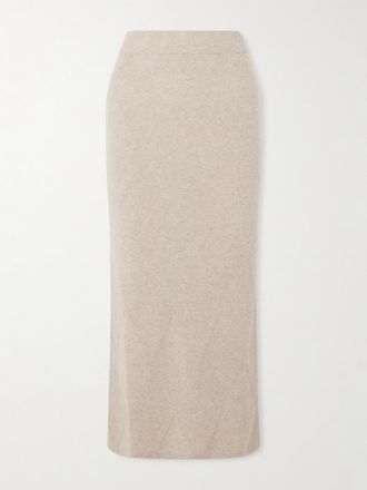 Max Mara Gonna Midi In Cashmere - Neutri