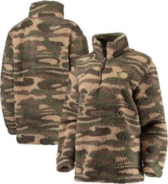 G-III 4Her by Carl Banks Womens G-III 4Her by Carl Banks Camo Chicago Cubs Sherpa Quarter-Zip Jacket at Nordstrom, Size Medium
