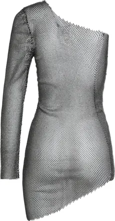 Santa Brands Womens Black Mesh Dress With Rhinestones Other Fibers