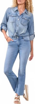 Tribal Audrey Hugging Flare Jeans In Coastal Blue
