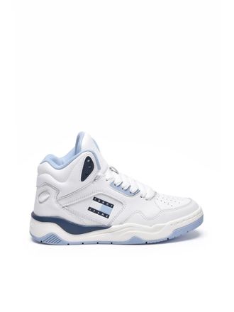 Tommy Jeans White Light Blue High-Top Sneakers