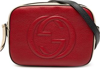 Gucci Pre-owned Womens Small Tricolor Leather Soho Disco Crossbody - Red - One Size